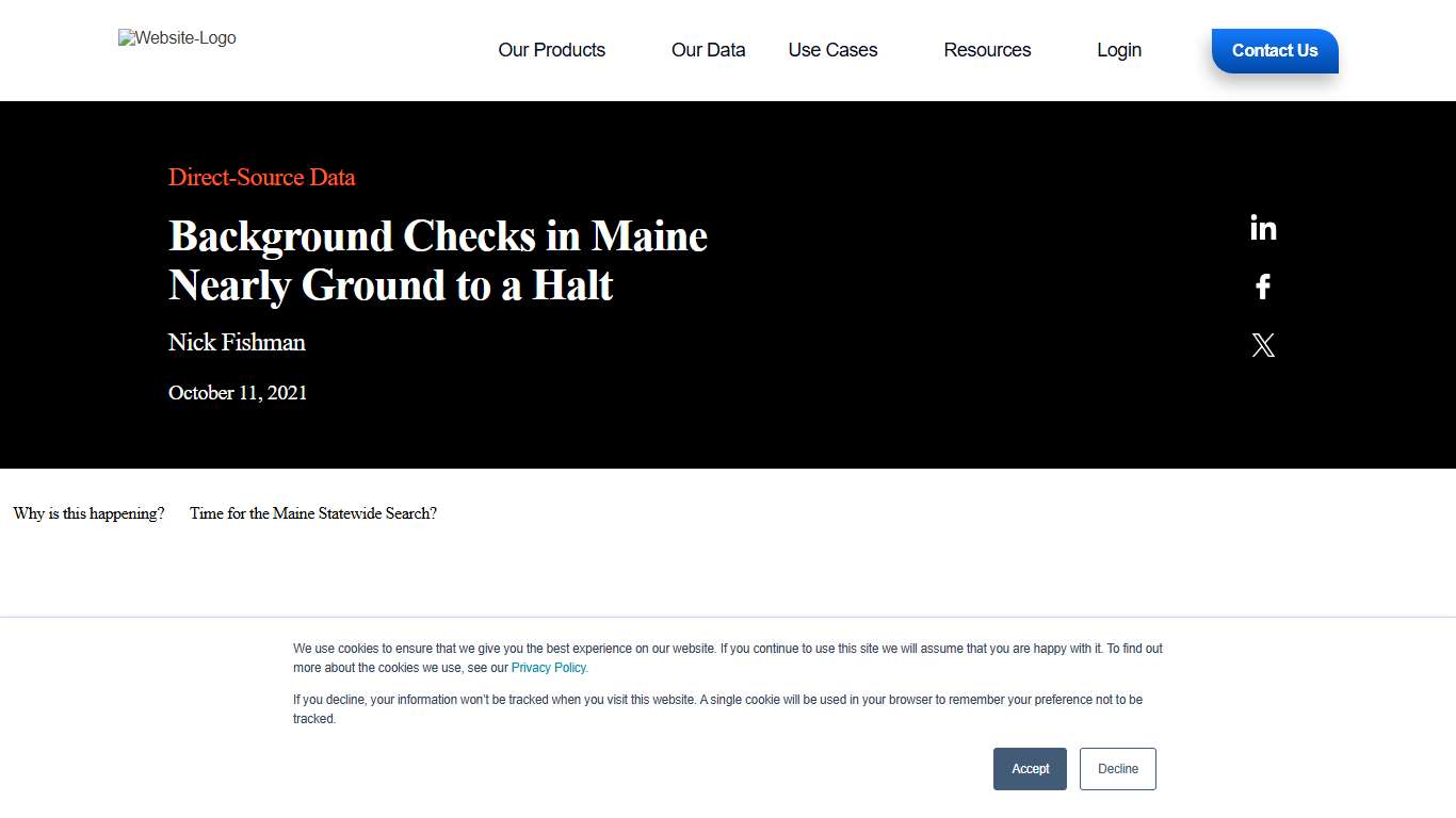 Background Checks in Maine Nearly Ground to a Halt
