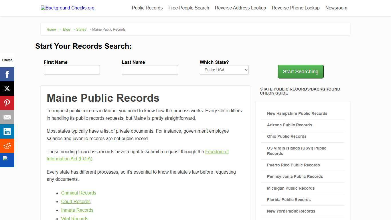 Maine Background Checks | backgroundchecks.org